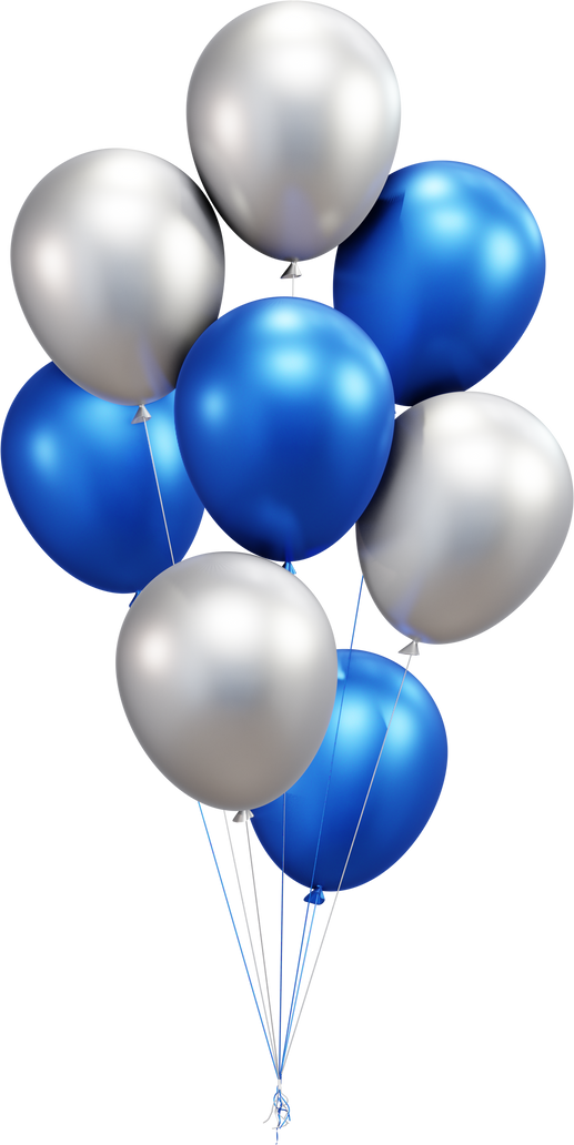 Blue and Silver Balloons